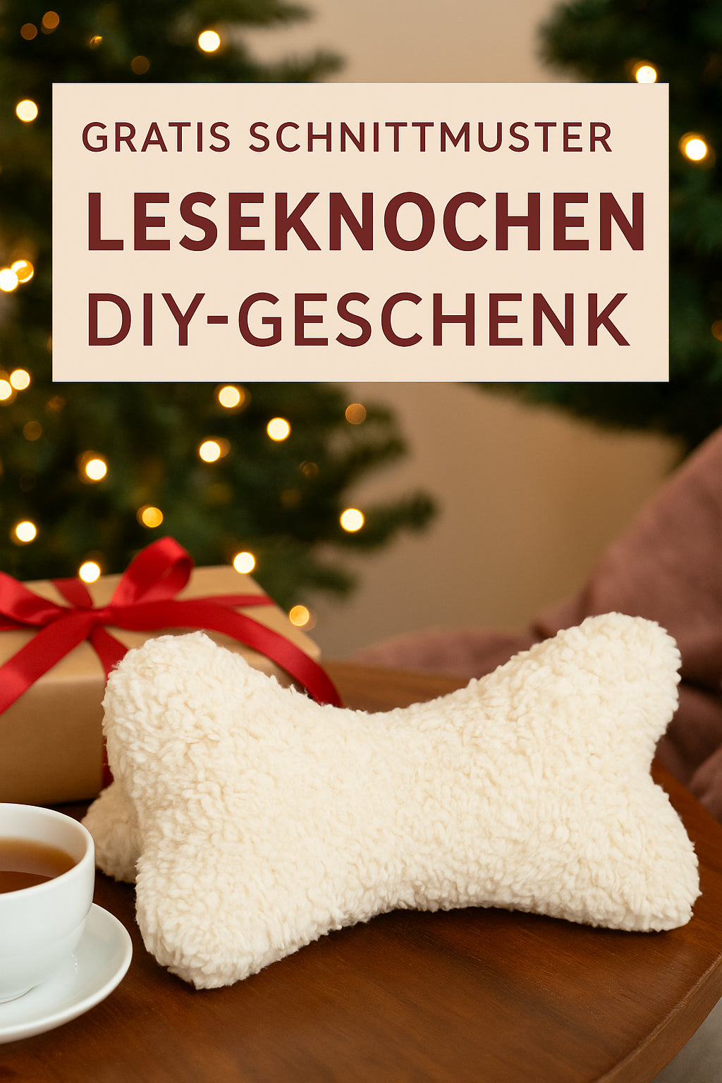 Gratis Schnittmuster Lesekissen / Leseknochen – DIY Nähanleitung für ein gemütliches Lesekissen