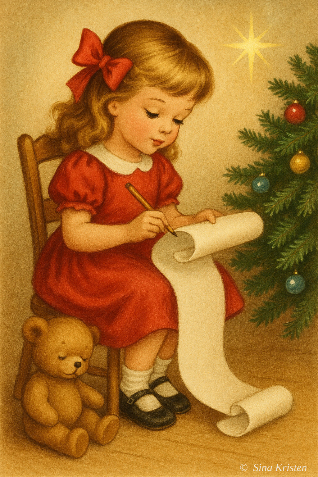 Nostalgische Weihnachtskarten zum Ausdrucken – 9 digitale Bilde im Vintage-Stil |