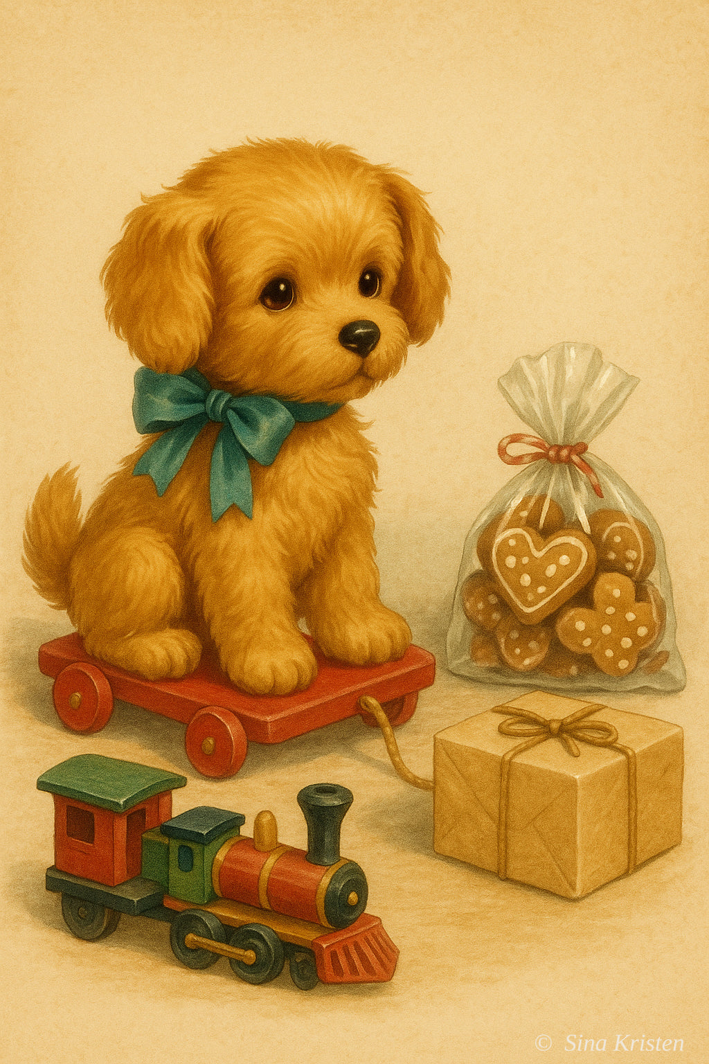 Nostalgische Weihnachtskarten zum Ausdrucken – 9 digitale Bilde im Vintage-Stil |