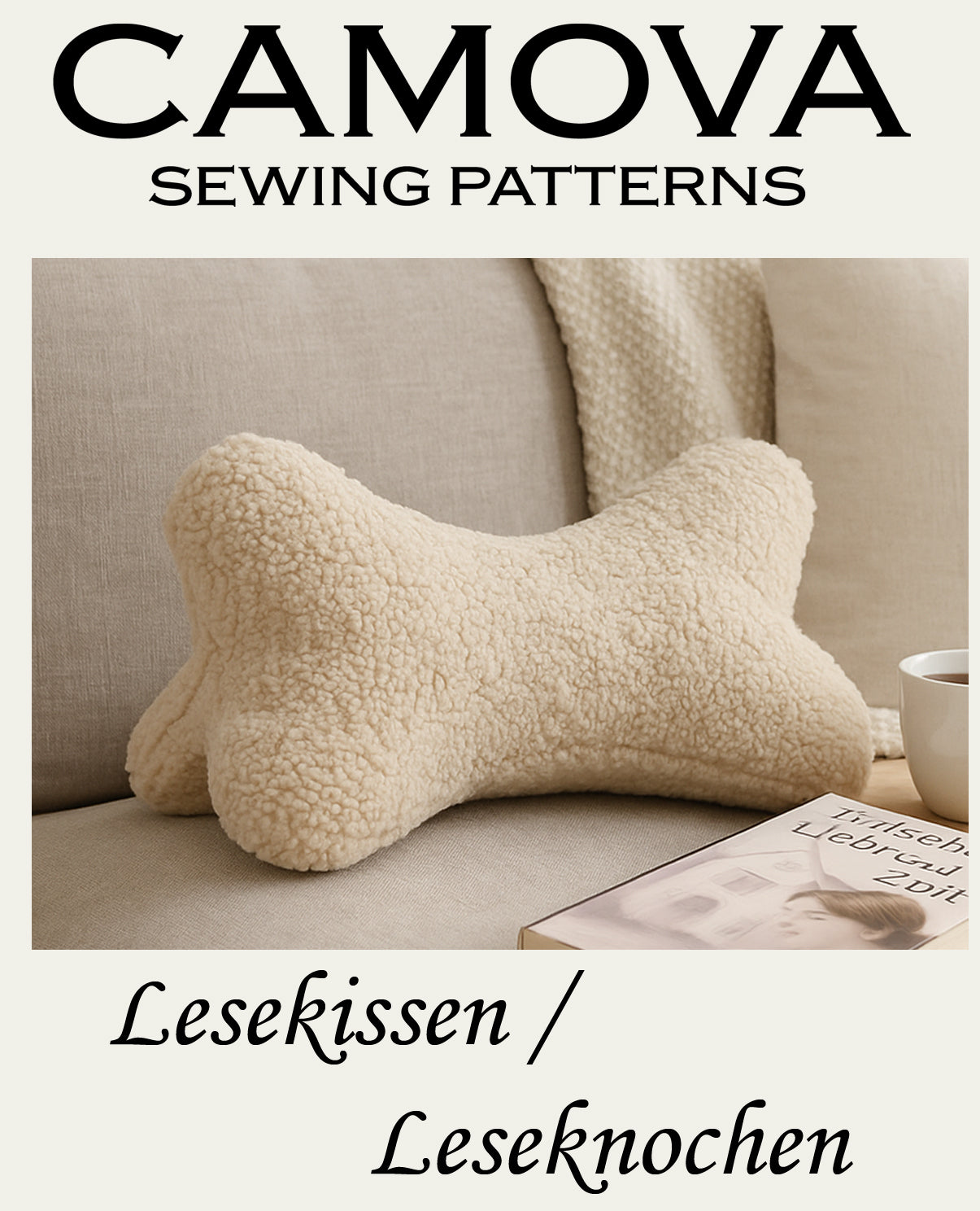 Gratis Schnittmuster Lesekissen / Leseknochen – DIY Nähanleitung für ein gemütliches Lesekissen